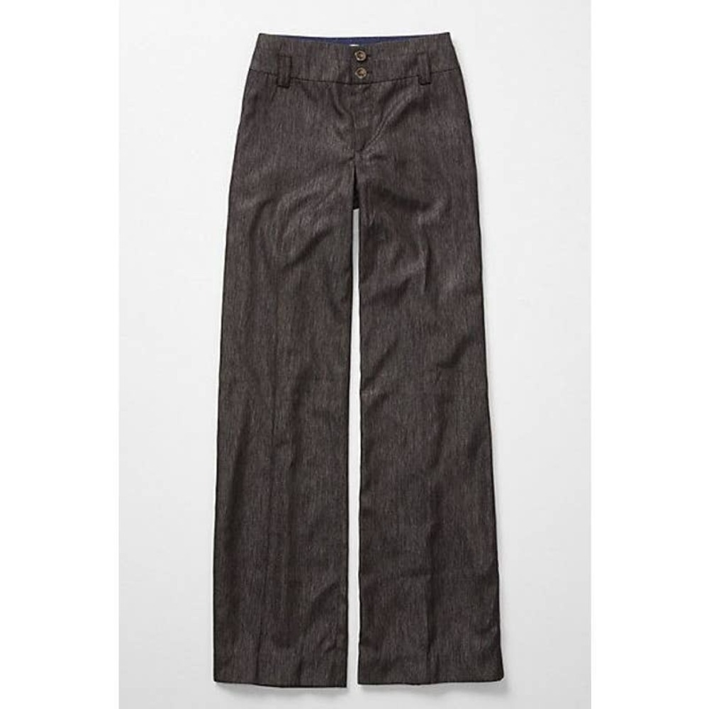 Anthropologie Elevenses Consonant Shimmer Trousers Size 4 Charcoal Grey Metallic